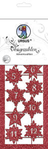 Ursus DESIGNZAHLEN "ADVENTSZAHLEN" RUBINROT