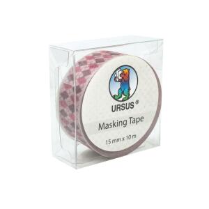 Ursus MASKING TAPE 15MMx10M RAUTE PINK