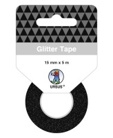 Ursus GLITTER TAPE 15MMx5M ROLLE,SCHWARZ