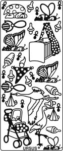 Ursus KREATIV STICKER 10x23CM,MOTIV 24,1ST.GOLD