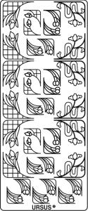 Ursus KREATIV STICKER 10x23CM,MOTIV 43,1ST.GOLD