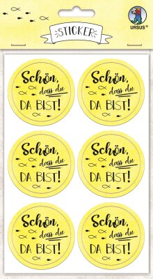 Ursus STICKER "SCHÖN, DASS DU DA BIST" CITR.GELB