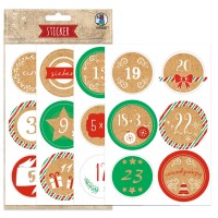 Ursus STICKER "ADVENTSZAHLEN"24ST SORTIERT