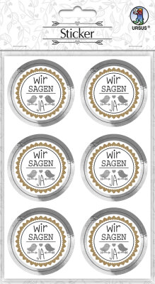 Ursus STICKER "HOCHZEIT" WIR SAGEN JA