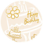Ursus BRILLANT 230G.DIN A4,5BL.GOLD HAPPY BIRTHDAY