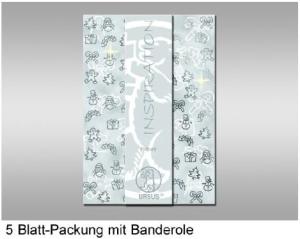 Ursus BRILLANT 230G.DIN A4,25BL.SILBER HOCHZEIT