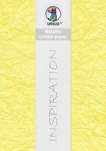 Ursus METALLIC CRINKLE PAPER 160G.23x33CM,5BL.CITRO.GELB