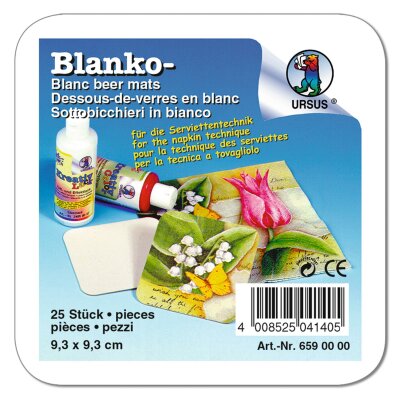 Ursus BLANKO-BIERFILZE 9,3x9,3CM,25ST.WEISS