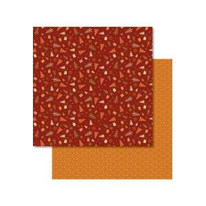 Ursus SCRAPB.PAPER WINTERZ.ORANGE/ROT 12"x12",25BL.
