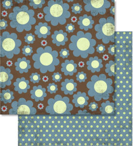 Ursus SCRAPB.PAPER 190G.12"x12",5BL.RETRO,MOT.34