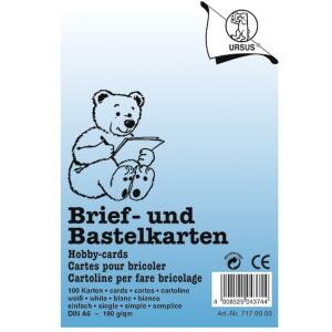 Ursus BRIEFKARTEN DIN A6,EINFACH,100ST.WEISS