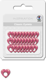 Ursus CLASSIC EYELETS 2-4MM,26ST.HERZEN1,ROT