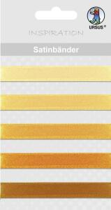 Ursus SATIN-BÄNDER 90CM,5BÄNDER ORANGE SORTIERT