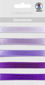 Ursus SATIN-BÄNDER 90CM,5BÄNDER LILA SORTIERT