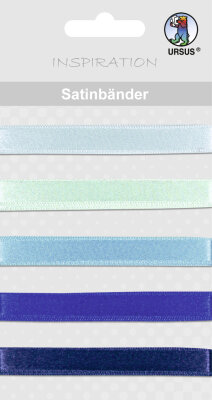 Ursus SATIN-BÄNDER 90CM,5BÄNDER BLAU SORTIERT