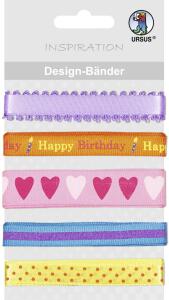 Ursus DESIGN-BÄNDER 90CM,5B.GEBURTSTAG SORT.