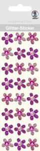 Ursus GLITTER STICKER "BLÜTEN",24ST.PINK