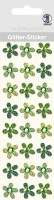 Ursus GLITTER STICKER "BLÜTEN",24ST.GRÜN
