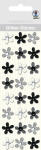 Ursus GLITTER STICKER "BLÜTEN",24ST.SCHWARZ