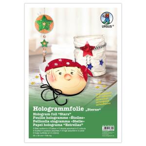 Ursus HOLOGRAMMFOLIE"STERNE"100MY,23x33CM,SORT