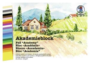 Ursus AKADEMIEBLOCK 130G.24x34CM,25BL.25F.SORTIERT