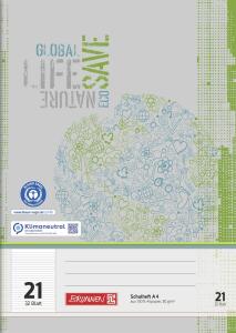 BRUNNEN Schulheft A4 liniert Lineatur 21 32 Blatt Recyclingpapier