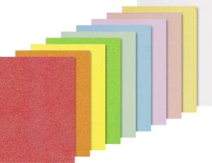 HEYDA 2118931002 Glitterkarton-Sortiment Iris A4 Neon-/Pastellfarben irisierend