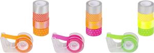 HEYDA 203584588 Display Deko Tapes Mini Neon Akzente Rollen 12 mm x 3 m Display 16 x 16 x 16 cm Neonfarben