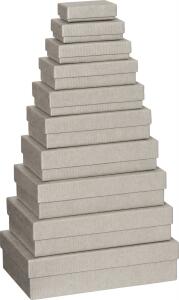 Geschenkkarton Uni hellgrau 2553 6166 66   10tlg Flach