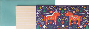 Geschenkkarte 11x23cm Yule bl