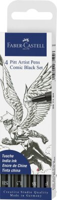 Faber Castell Tuschestift Pitt Artist Pen 4er Comic schwarz