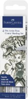 Faber Castell Tuschestift Pitt Artist Pen 4er Comic grau