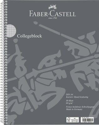 Faber Castell Collegeblock A4 80 Blatt kariert 80g/m²