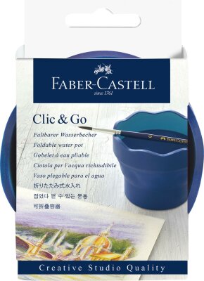 Faber Castell Wasserbecher Clic&Go Creative Studio blau