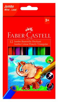 Faber Castell Buntstift Dreikant Jumbo 5,4 mm 12er Etui