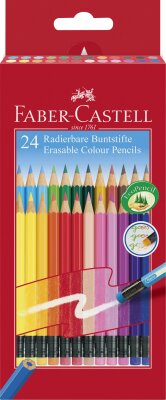 Faber Castell Buntstift radierbar 3,0 mm 24er Kartonetui