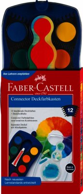 Faber Castell Farbkasten Connector 12 Farben mit DW blau