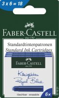 Faber Castell Tintenpatronen Standard 3x6er blau
