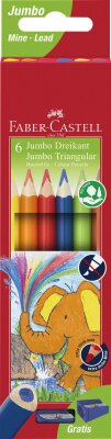 Faber Castell Buntstift Dreikant Jumbo 5,4 mm 6er Etui