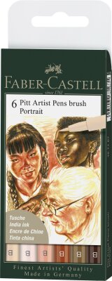 Faber Castell Tuschestift Pitt Artist Pen B 6er Portrait