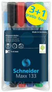 Schneider Permanent-Marker Maxx 133 Etui 4 Stück Aktion 3+1