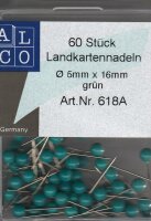 Alco Landkartennadel 16mm Ø5mm dunkelgrün 60...