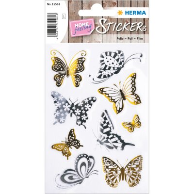Herma Sticker CREATIVE Schmetterlinge Gold- und Silberfolie 1 Bl