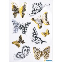 Herma Sticker CREATIVE Schmetterlinge Gold- und...