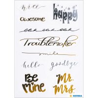 Herma Sticker CREATIVE Happy Gold- und Silberfolie 1 Bl