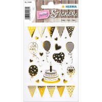 Herma Sticker CREATIVE Birthday Birthday Party Goldfolie...