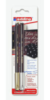 Edding Fasermaler metallic 1200 2er-Blister gold-silber