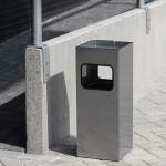 Durable Papierkorb Metall eckig si mit Aschenbechereinsatz