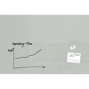 SIGEL GL221 Glas-Whiteboard Artverum - grau - 150 x 100 x 1,80 cm - polierte Ecken - Sicherheitsglas (ESG), Stahl - GS-geprüft