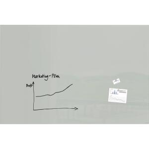 SIGEL GL231 Glas-Whiteboard Artverum - grau - 180 x 120 x 1,80 cm - polierte Ecken - Sicherheitsglas (ESG), Stahl - GS-geprüft